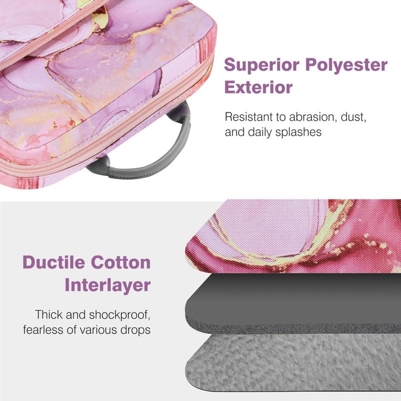 Dadanism 9-11 Inch Tablet Sleeve Bag Carrying Case with Shoulder Strap for iPad (A16) 11", iPad 10th Gen 10.9" Air 5/4, i-Pad Air/Pro 11", i-Pad 9/8/7th 10.2", Galaxy Tab A9+ Plus 11", Cloudy Pink - Image 5